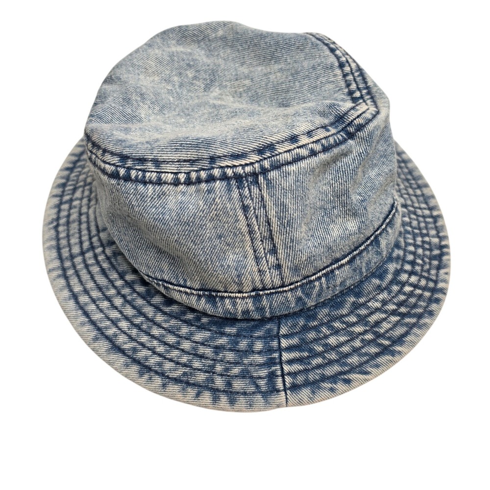 American Eagle Bucket Hat Unisex OS Blue Acid Wash Denim Cotton 90s Style